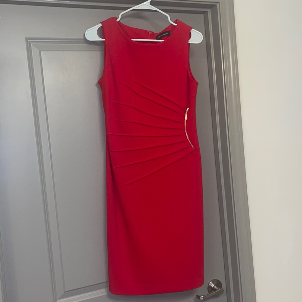 Beautiful Red dress with Gold zipper detail